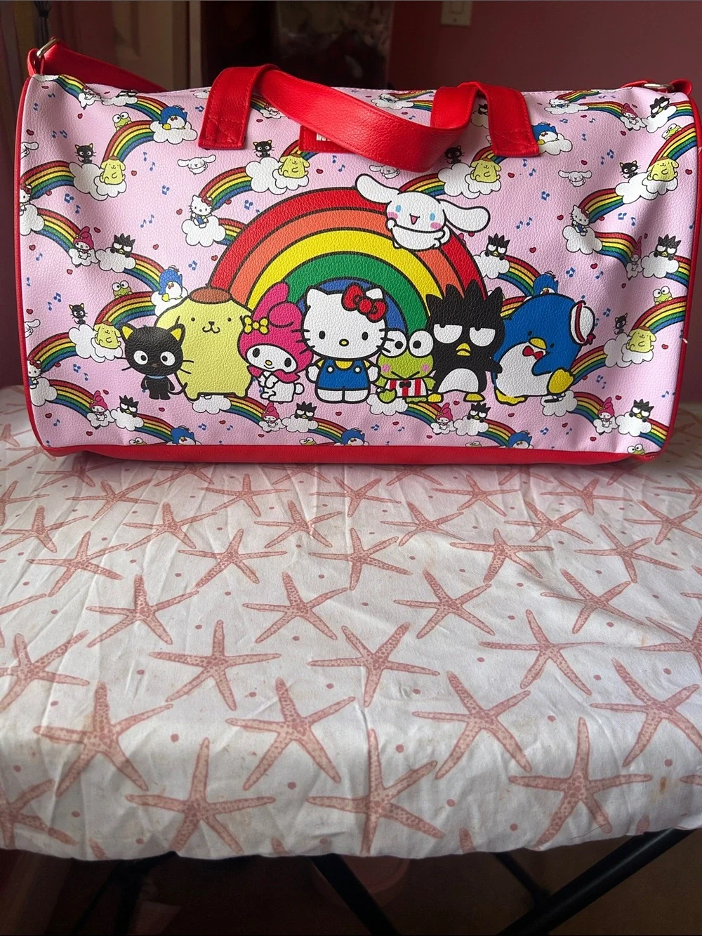 Hello Kitty Rainbow Pink Duffle Bag